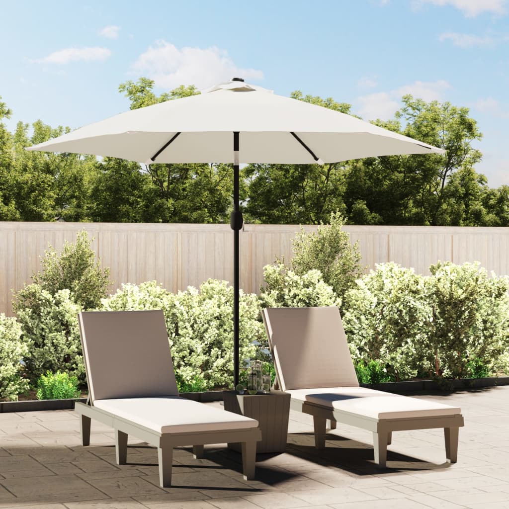 Parasol M. Led-Lys + Stålstang 300 Cm