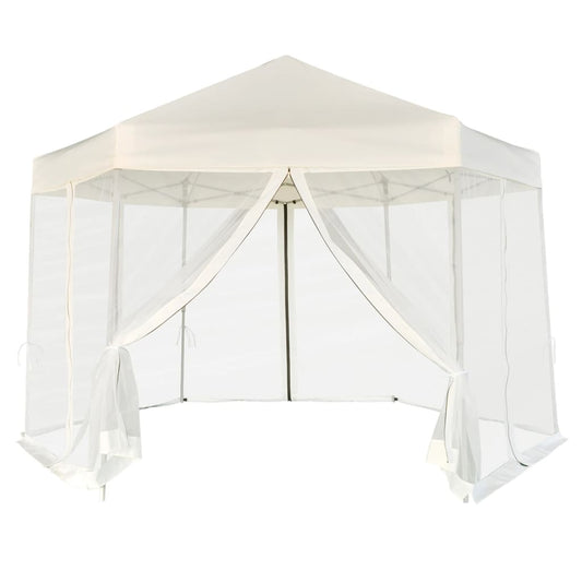 Pop Up-Pavillon 6 Sidevægge Sekskantet 3,6X3,1 M Farvet