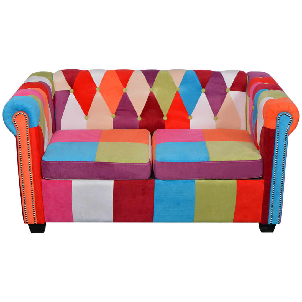 2-personers Chesterfield Sofa Stof - billede 2
