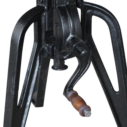 Sidebord 60 X (42-63) Cm Massivt Træ Og Støbejern - Billede 9