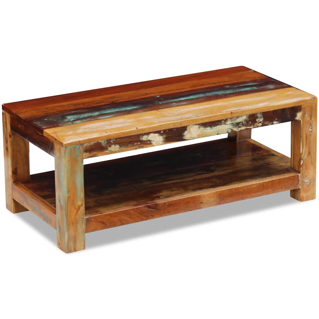 Sofabord 90x45x35 Cm Massivt Genbrugstræ - Billede 3