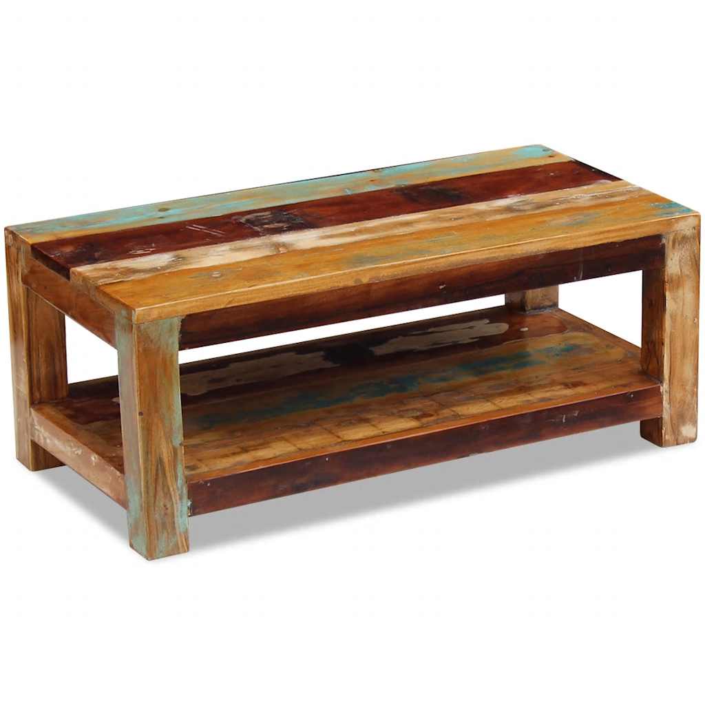 Sofabord 90x45x35 Cm Massivt Genbrugstræ - Billede 4