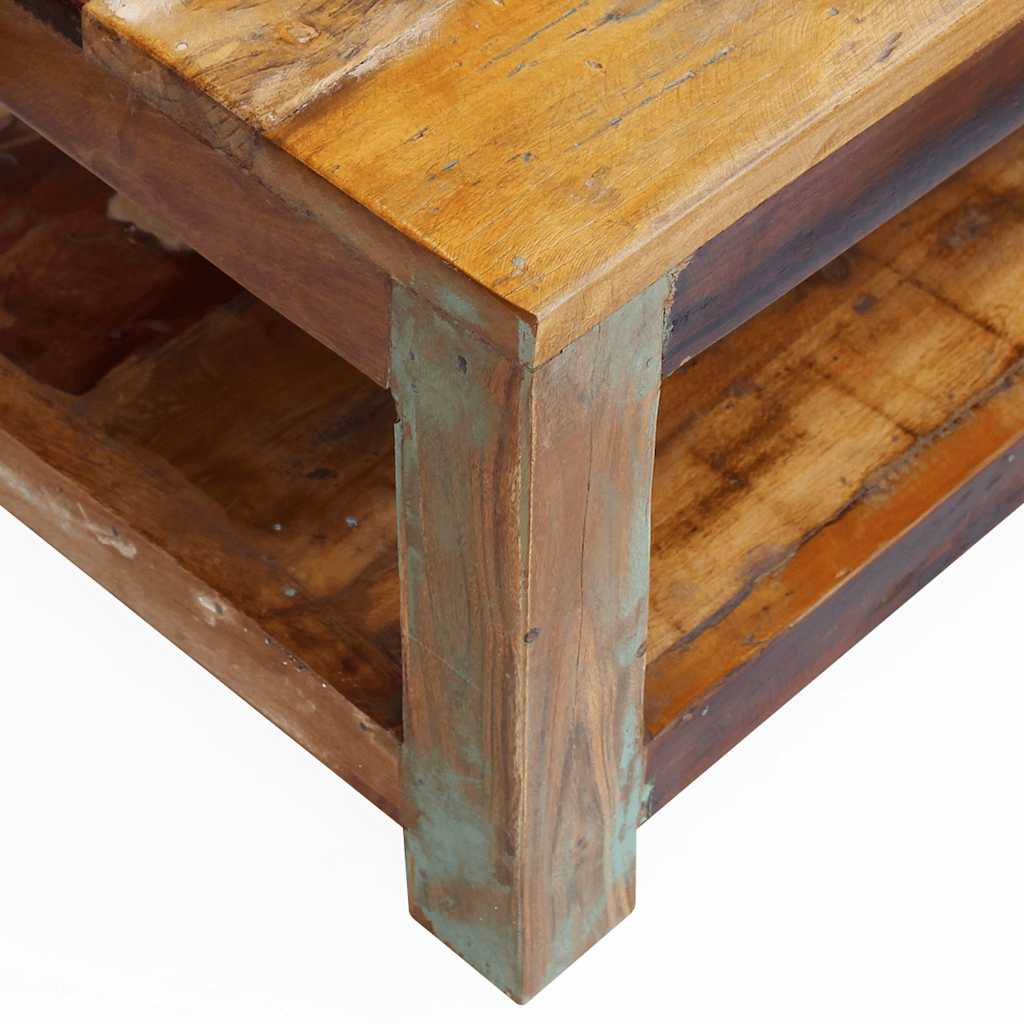 Sofabord 90x45x35 Cm Massivt Genbrugstræ - Billede 7