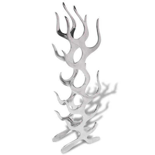 Vinreol Flammedesign Aluminium Sølvfarvet 9 Flasker - Hovedbillede
