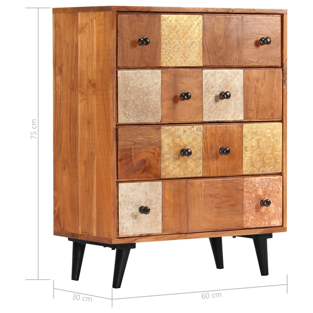 Skuffeskab 60x30x75 Cm Massivt Akacietræ - Billede 8