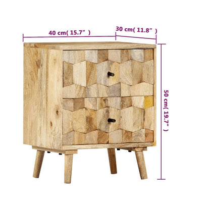 Sengebord 40x30x50 Cm Massivt Mangotræ - Billede 7