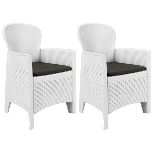 Havestole 2 Stk. Med Hynde Plastik Rattanlook