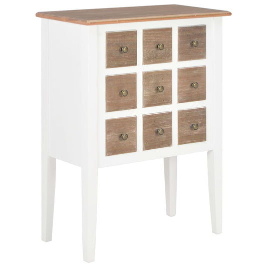Skænk 54X30X80 Cm Massivt Træ Hvid