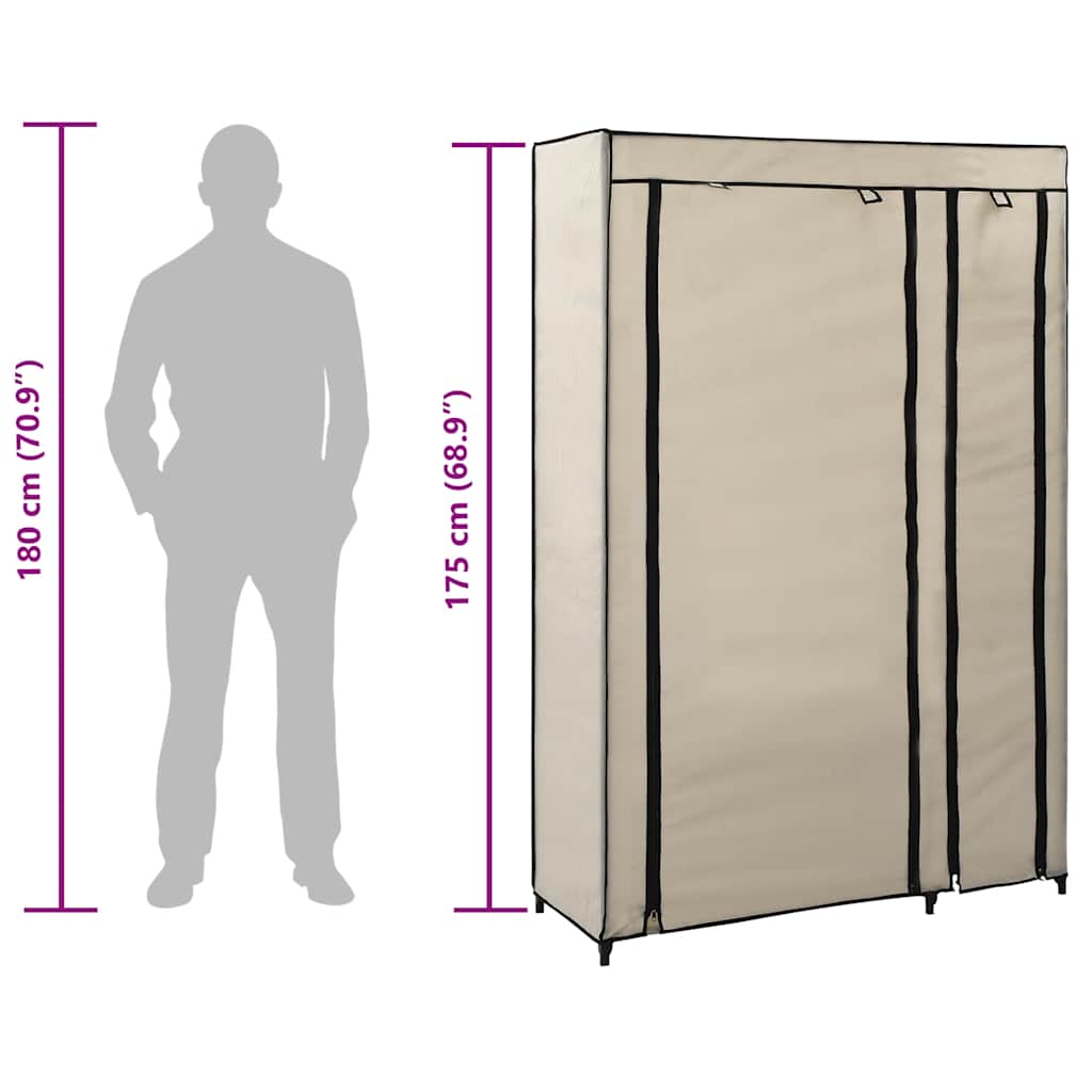 Foldbart Klædeskab 110 X 45 X 175 Cm Stof - Billede 8
