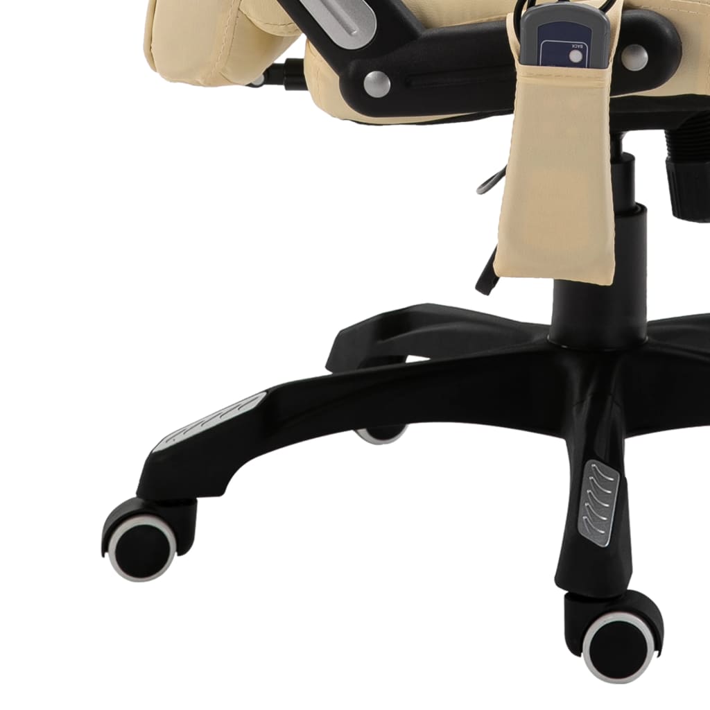 Kontorstol Med Massagefunktion Polyester Cremefarvet - Billede 9