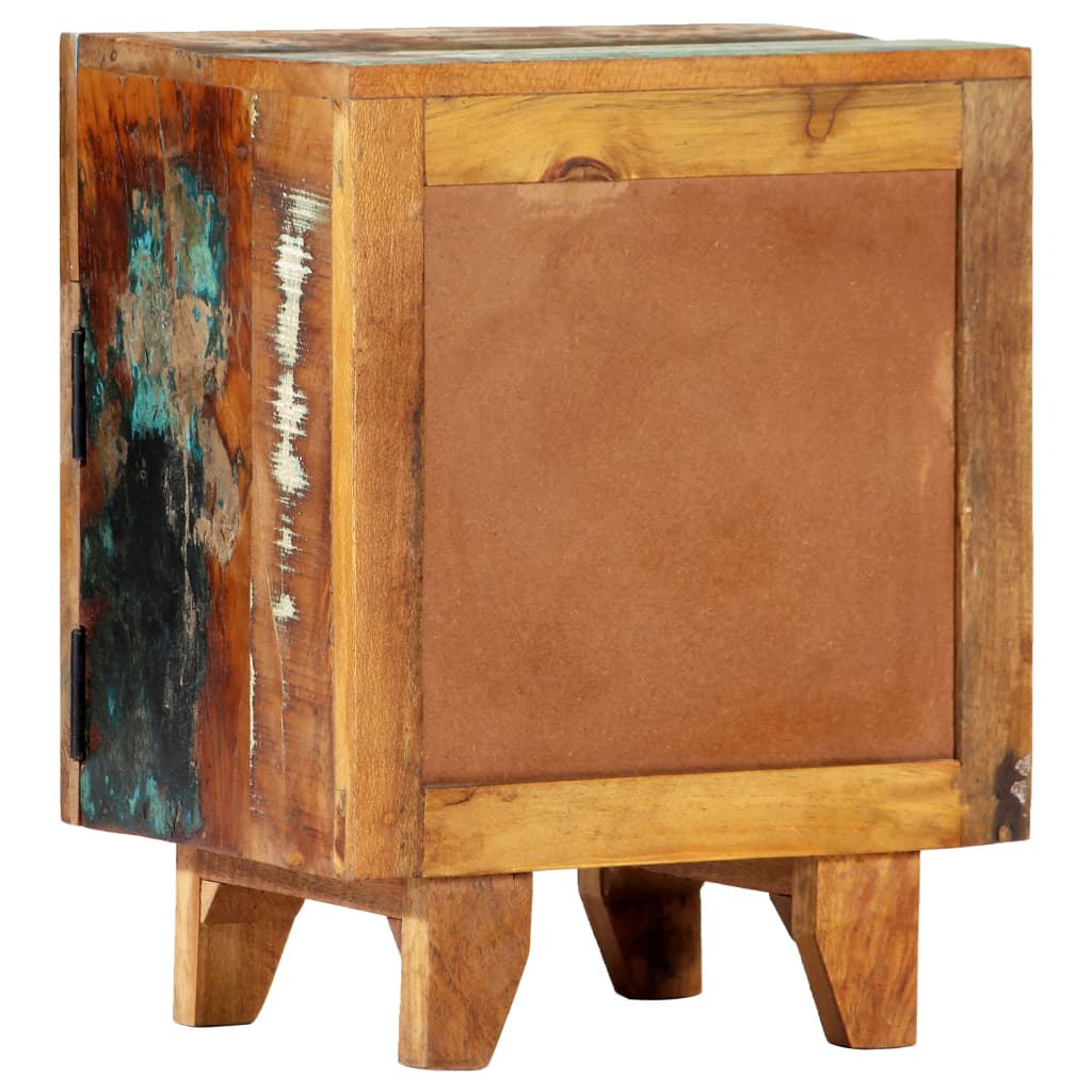 Håndskåret Sengeskab 40x30x50 Cm Massivt Genbrugstræ - Billede 4