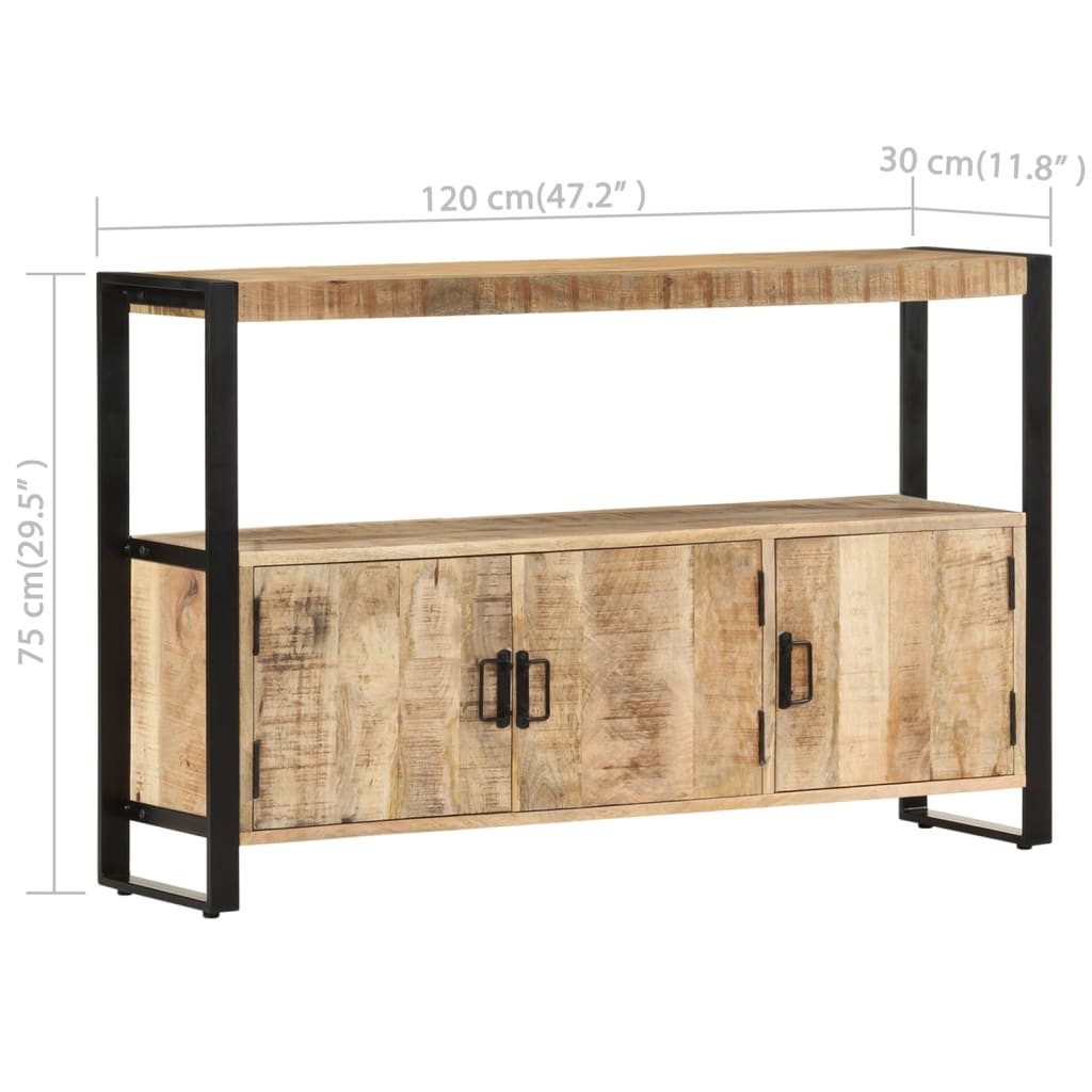 Sideskab 120 X 30 X 75 Cm Massivt Mangotræ - Billede 7