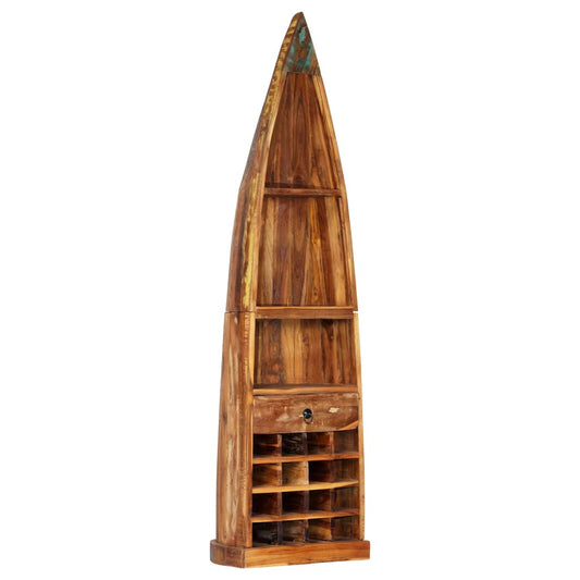 Vinreol 50x40x180 Cm Massivt Genbrugstræ - Hovedbillede