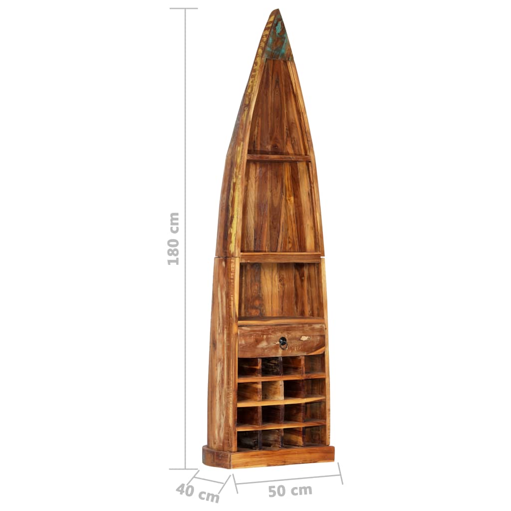 Vinreol 50x40x180 Cm Massivt Genbrugstræ - Billede 8