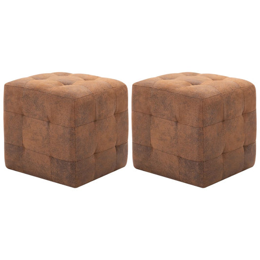 Sengeskabe 2 Stk. 30 X 30 X 30 Cm Imiteret Ruskind
