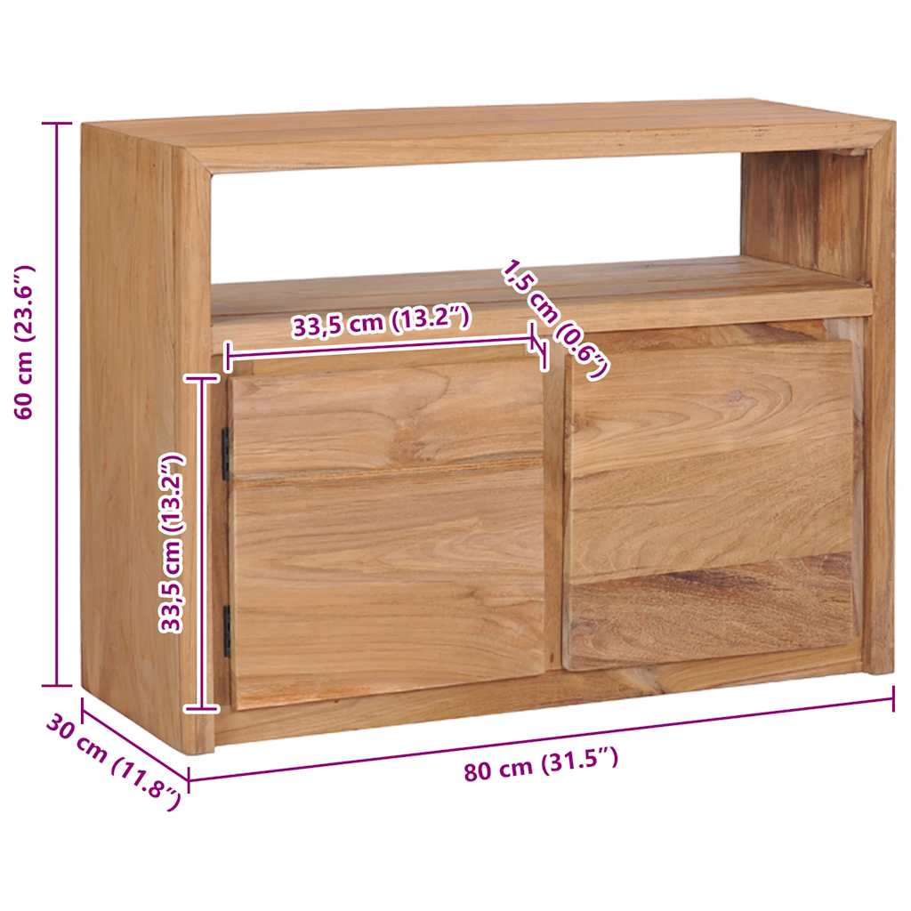 Skænk 80x30x60 Cm Massivt Teaktræ - Billede 9