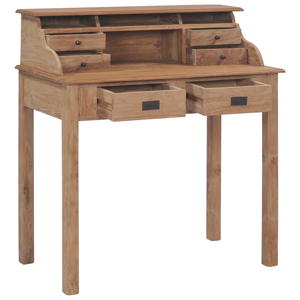 Skrivebord 90x50x100 Cm Massivt Teaktræ - Billede 2