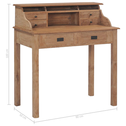 Skrivebord 90x50x100 Cm Massivt Teaktræ - Billede 9