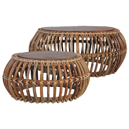 Sofaborde 2 Stk. Naturlig Rattan - Hovedbillede