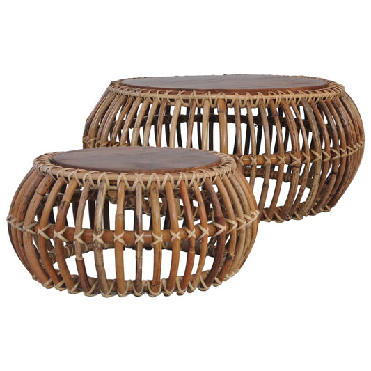 Sofaborde 2 Stk. Naturlig Rattan - Hovedbillede