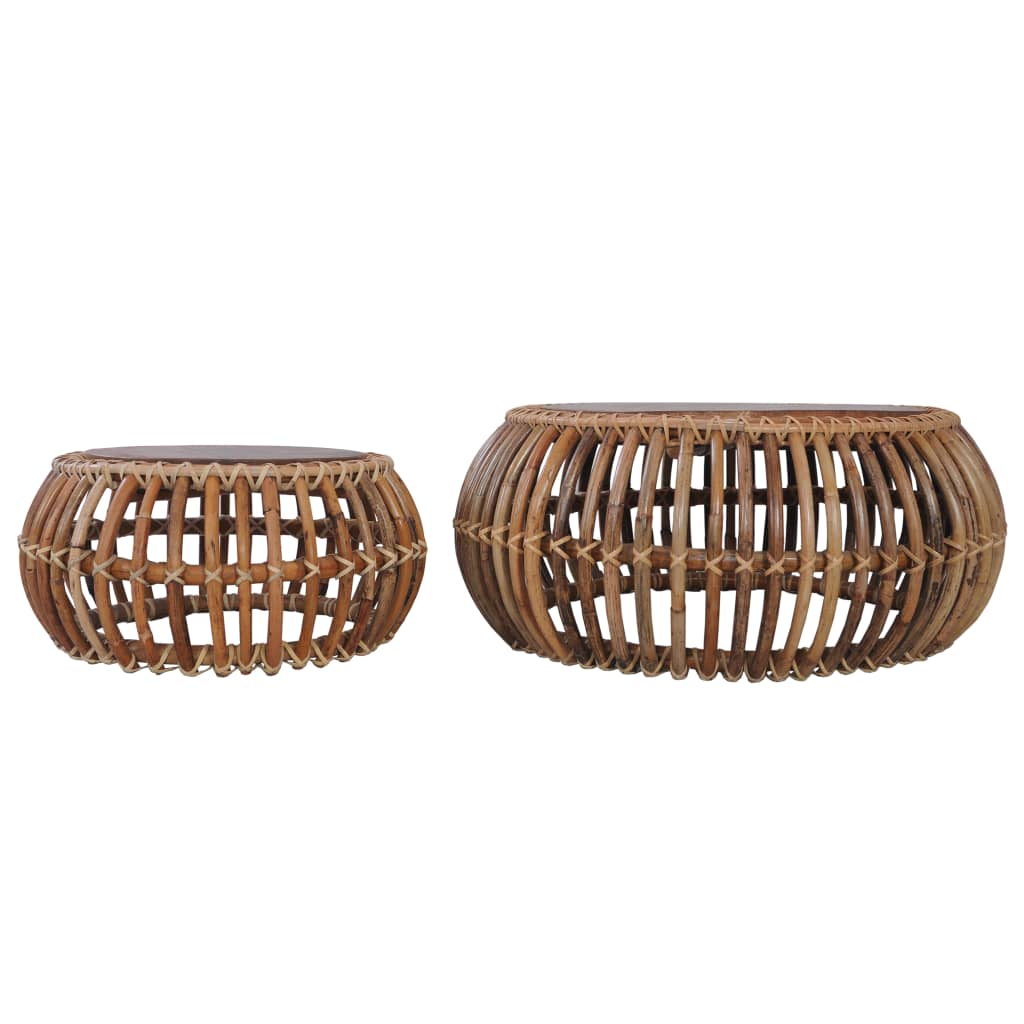Sofaborde 2 Stk. Naturlig Rattan - Billede 2