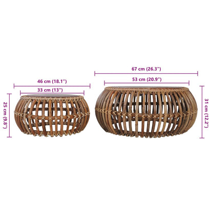 Sofaborde 2 Stk. Naturlig Rattan - Billede 9