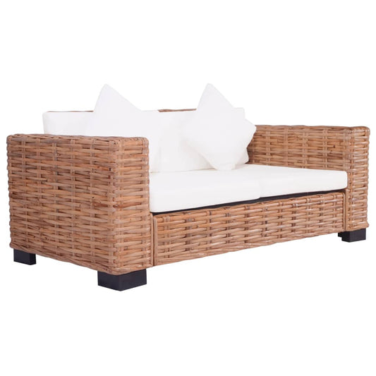 2-Personers Havesofa Naturligt Rattan