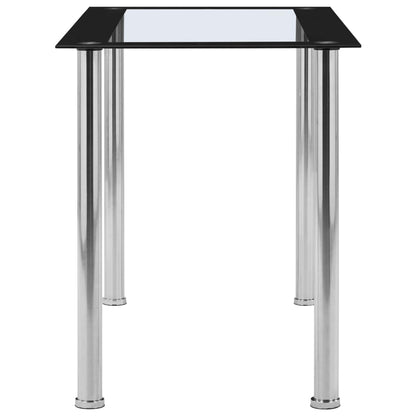 Spisebord 120X60X75 Cm Hærdet Glas Sort Og Gennemsigtig