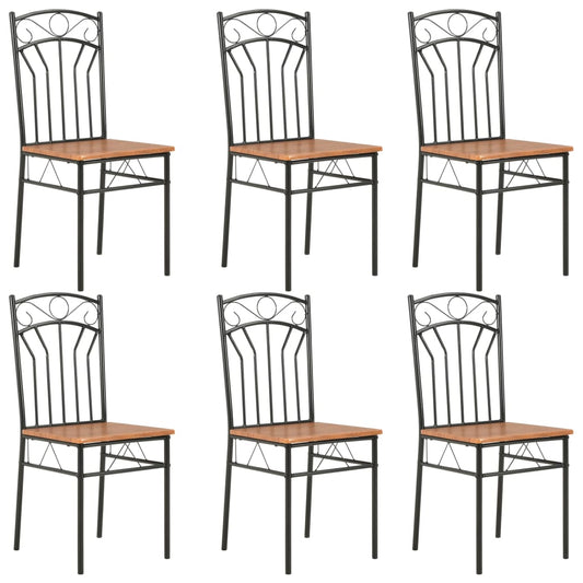 Spisebordsstole 6 Stk. Mdf Brun