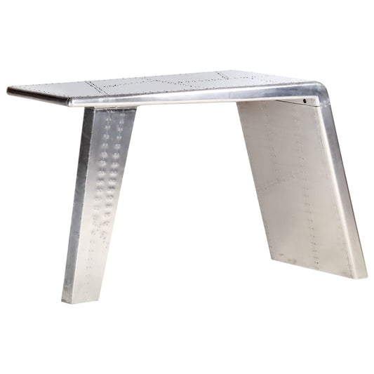 Aviator-Skrivebord 112 X 50 X 76 Cm Metal Sølvfarvet Antracitgrå