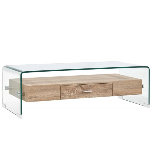 Sofabord 98 X 45 X 31 Cm Hærdet Glas Transparent - Hovedbillede