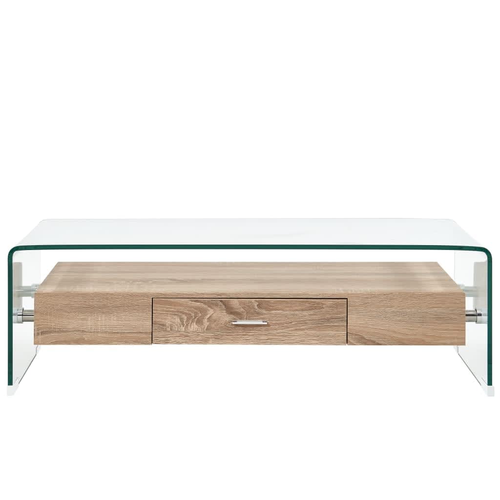 Sofabord 98 X 45 X 31 Cm Hærdet Glas Transparent - Billede 2