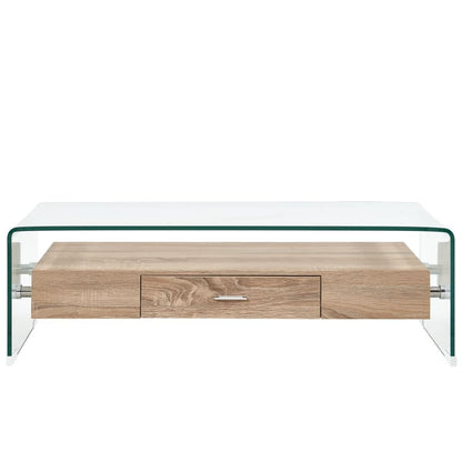 Sofabord 98 X 45 X 31 Cm Hærdet Glas Transparent - Billede 2