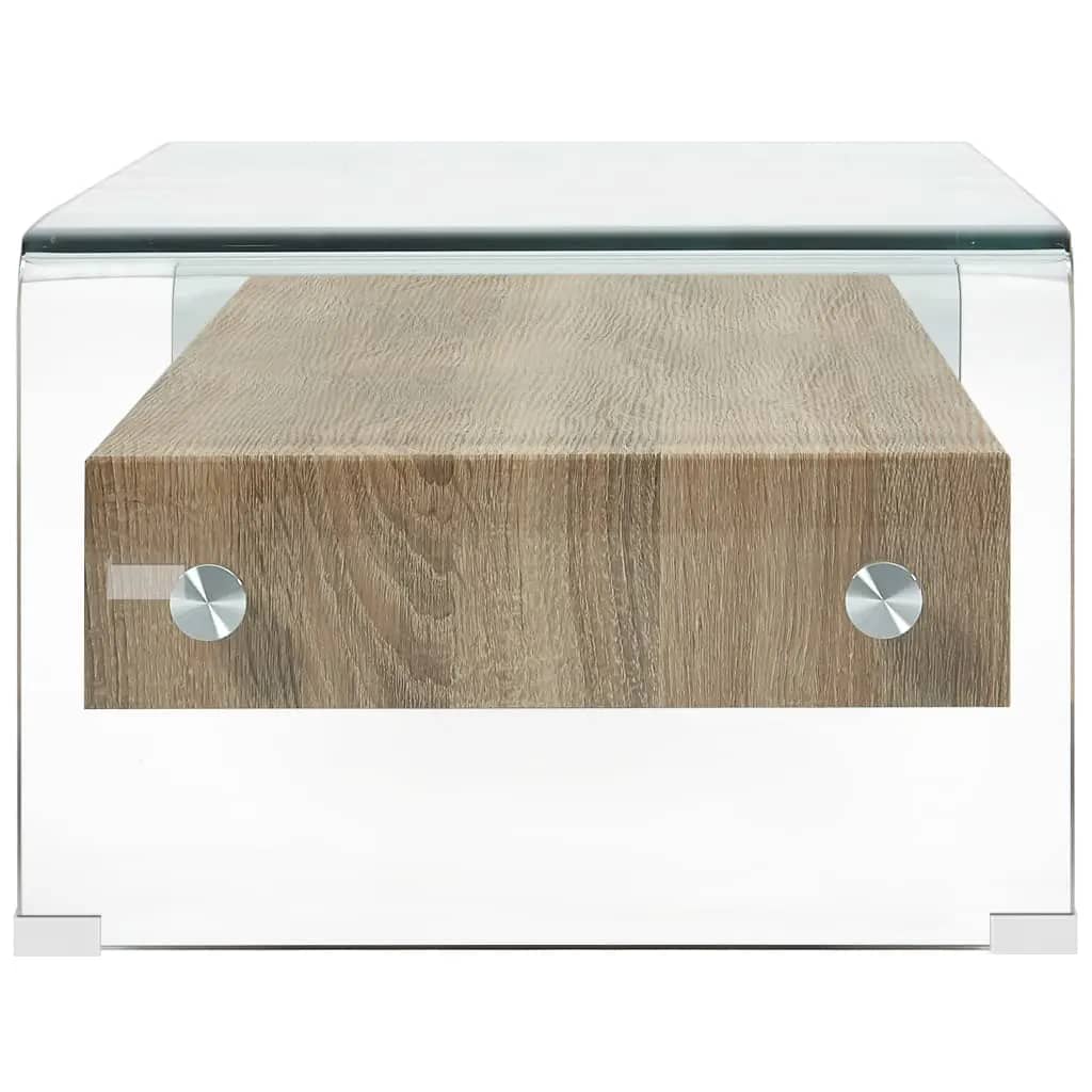 Sofabord 98 X 45 X 31 Cm Hærdet Glas Transparent - Billede 3