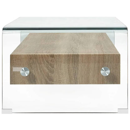 Sofabord 98 X 45 X 31 Cm Hærdet Glas Transparent - Billede 3