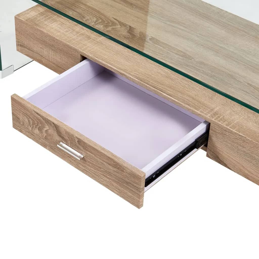 Sofabord 98 X 45 X 31 Cm Hærdet Glas Transparent - Billede 4