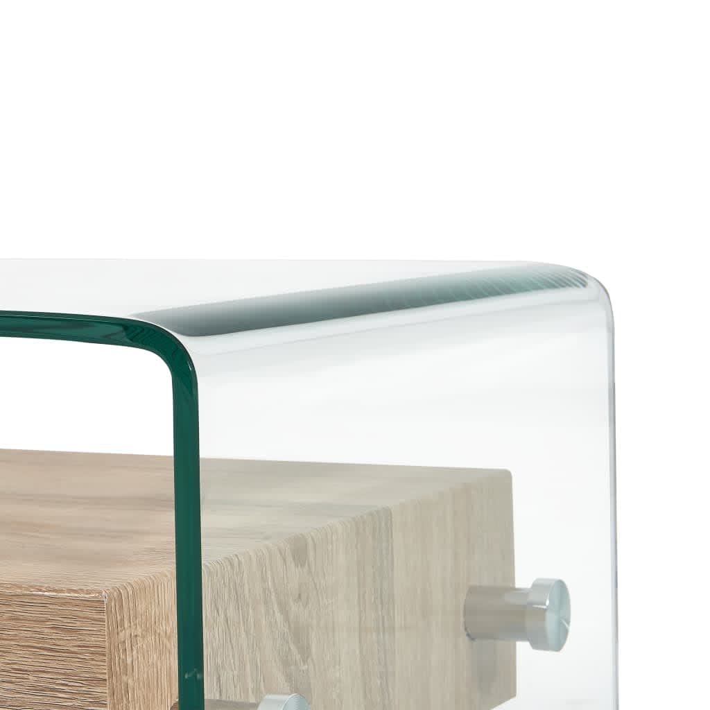 Sofabord 98 X 45 X 31 Cm Hærdet Glas Transparent - Billede 5