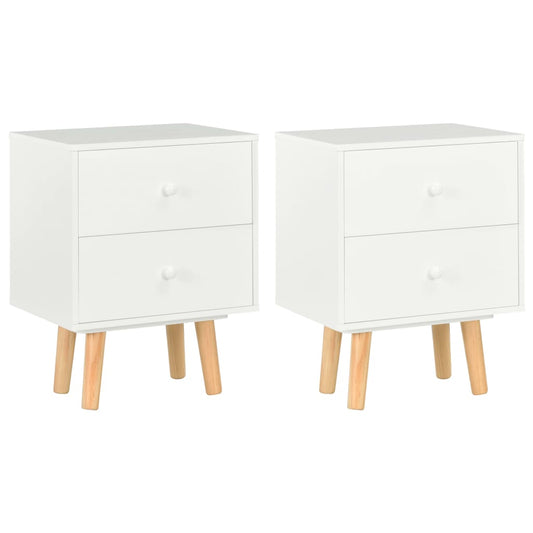 Sengeskabe 2 Stk. 40 X 30 X 50 Cm Massivt Fyrretræ