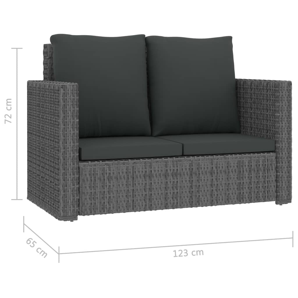 Loungesæt Til Haven 2 Dele Med Hynder Polyrattan