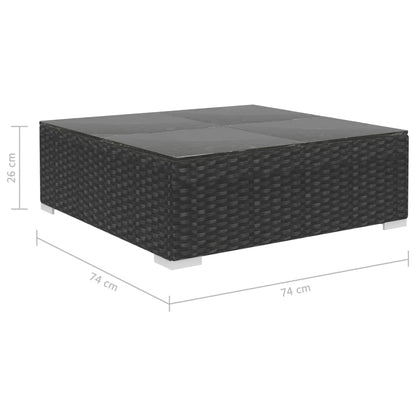 Haveloungesæt 12 Dele Med Hynder Polyrattan Sort