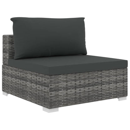 Haveloungesæt 11 Dele Med Hynder Polyrattan Sort