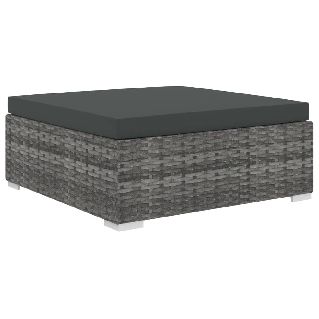 Haveloungesæt 11 Dele Med Hynder Polyrattan Sort