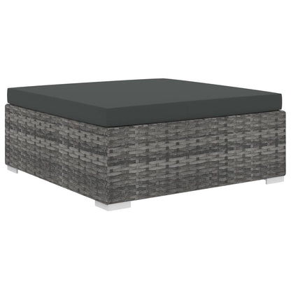 Haveloungesæt 11 Dele Med Hynder Polyrattan Sort