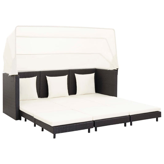 Udvidelig 3-Personers Sovesofa Med Tag Polyrattan