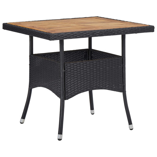 Udendørs Spisebord Polyrattan Og Massivt Akacietræ