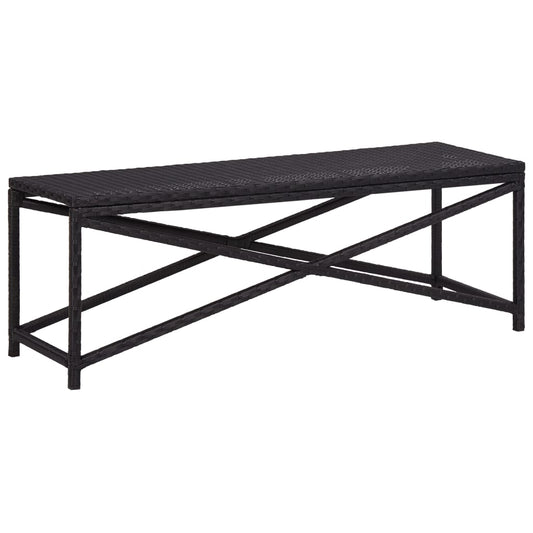 Havebænk Polyrattan Sort