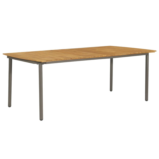 Havebord 200 X 100 X 72 Cm Massivt Akacietræ Og Stål