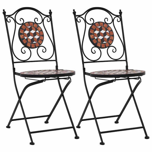 Bistrostole 2 Stk. Med Mosaikdesign Keramisk