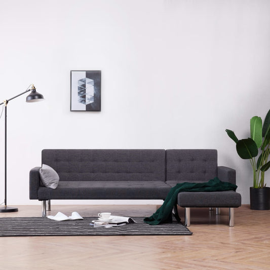 L-Formet Sovesofa Polyester Mørke