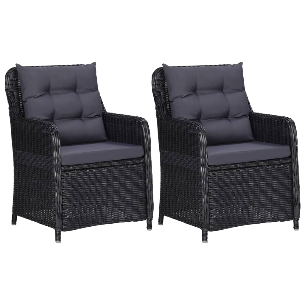 Havestole Med Hynder 2 Stk. Polyrattan - Hovedbillede